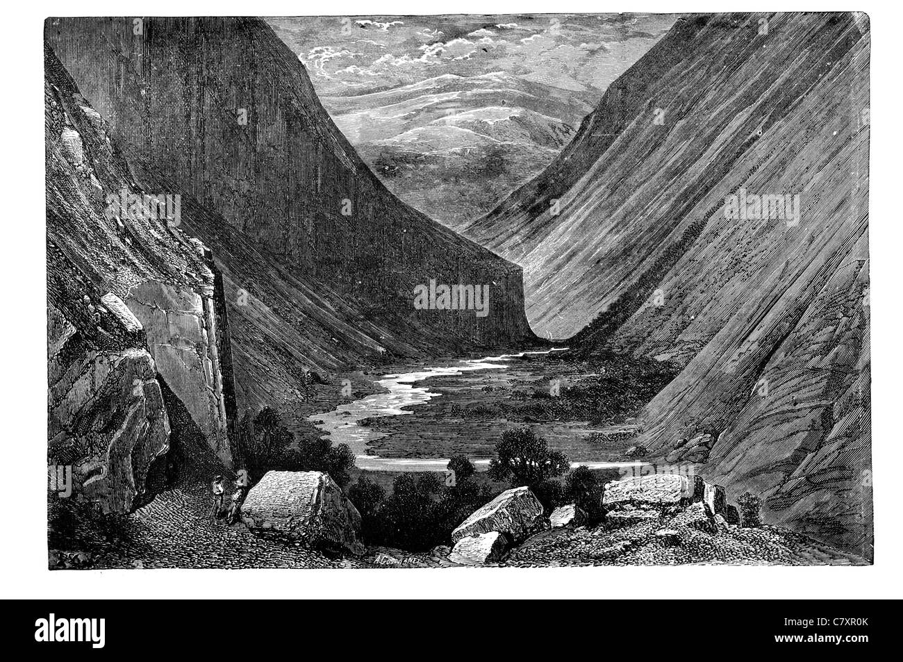 La vallée supérieure de la Norvège Heimdal étude géologique la géologie du paysage rock formation géographie falaises gorges de la rivière falaise nature flux Banque D'Images