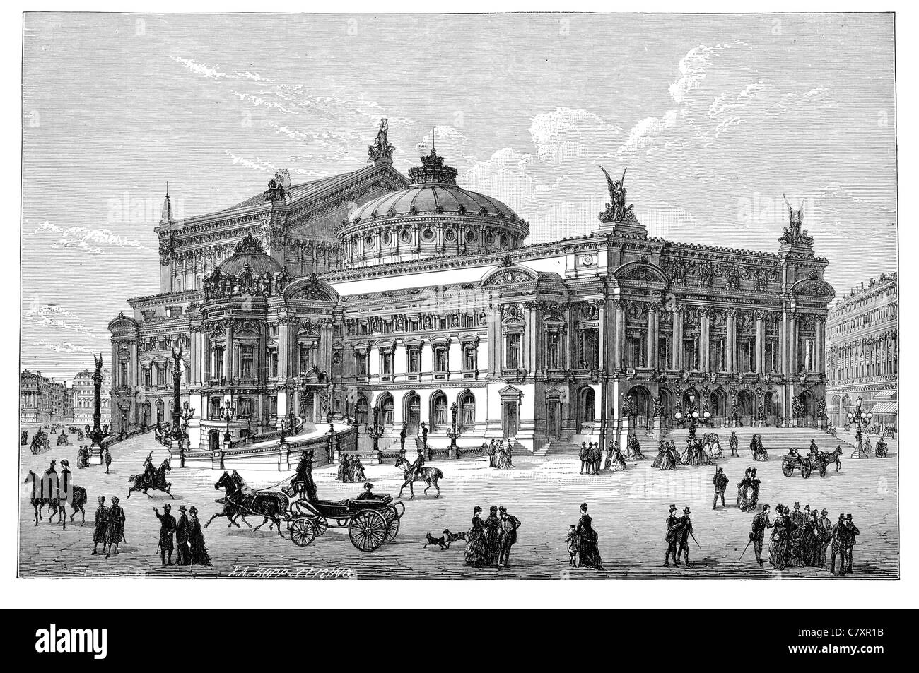 Paris Opera Paris France Louis XIV Académie d'Opéra Royale de Musique National de square Banque D'Images