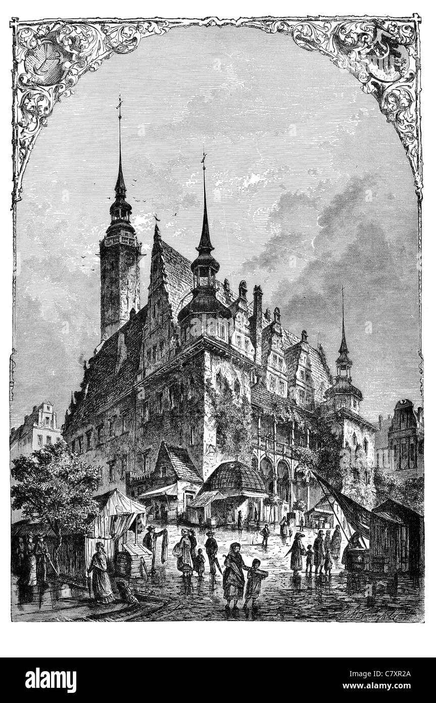 Mairie Brieg Brzeg Pologne Voïvodie Opole Silesia capital Banque D'Images