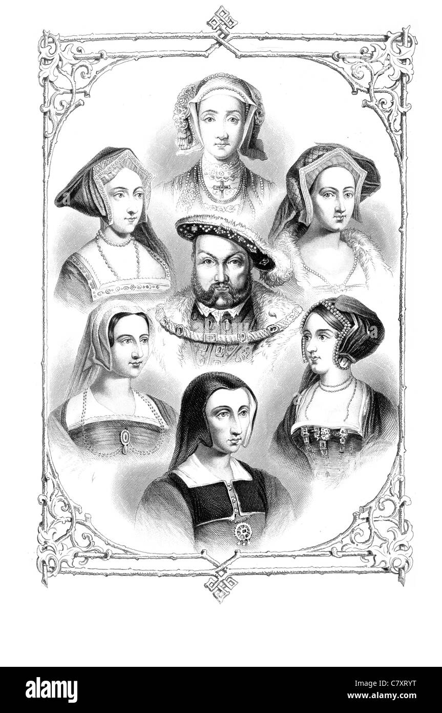 Henry VIII, Anne de Clèves Catherine Howard Raikee Boleyn Catherine Banque D'Images