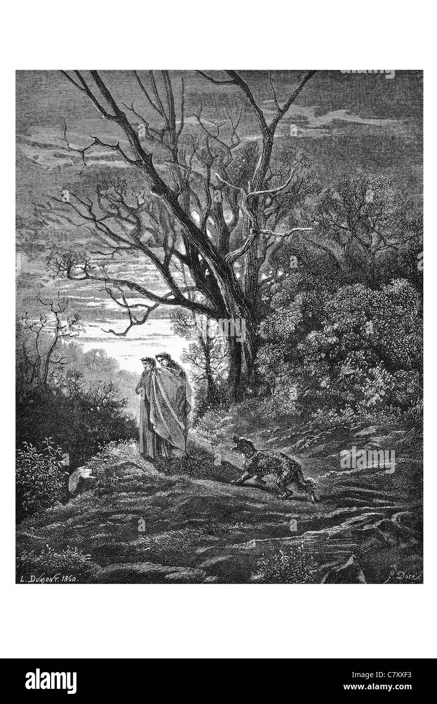 Pleurer pleurer la vision de l'enfer Dante Alighieri Gustave Doré souffrant de mort mort Religion incarnation divine Banque D'Images