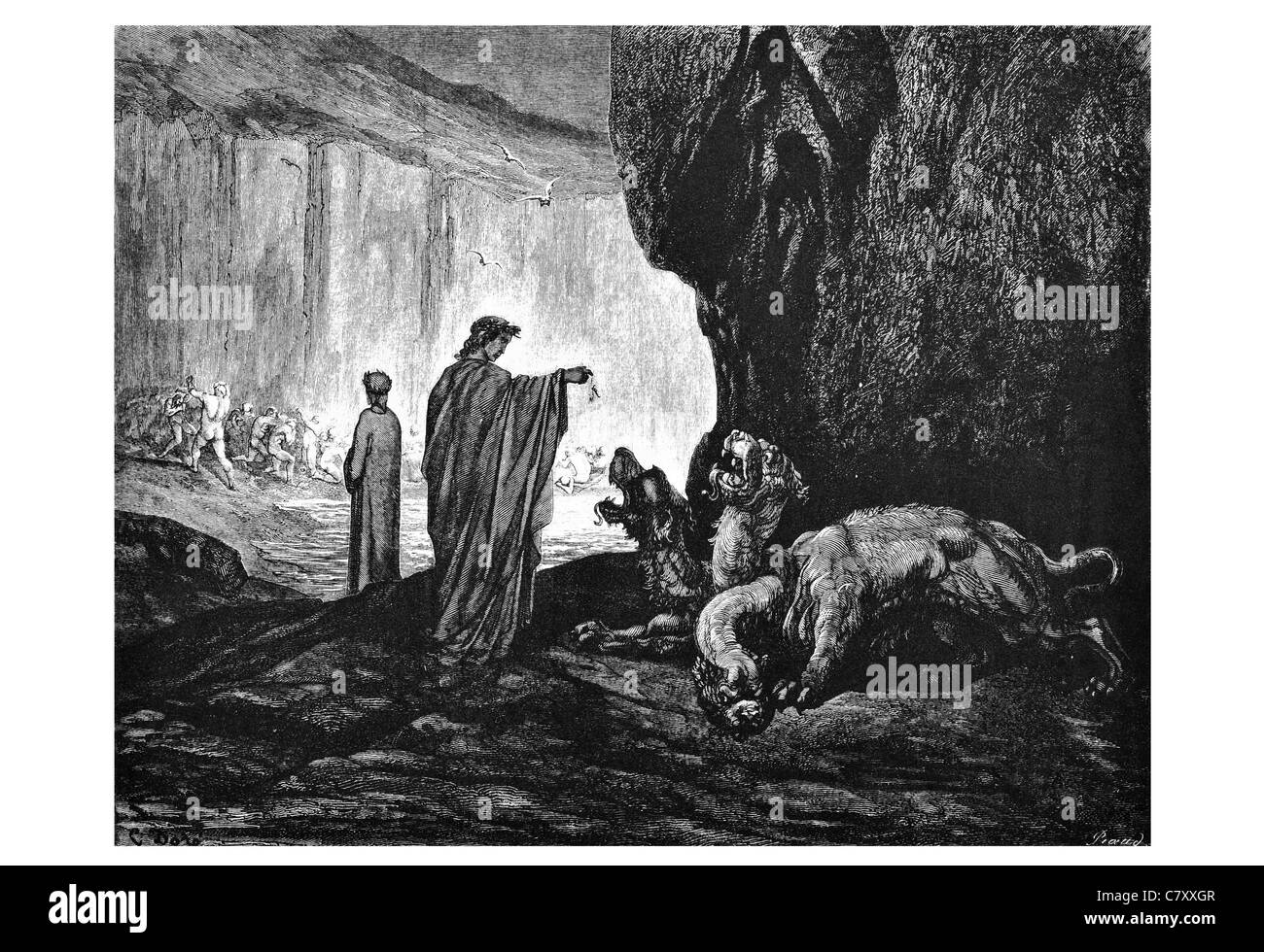 Puis mon guide ses paumes l'expansion sur le terrain là remplir avait soulevé de terre avec eux et de le jeter dans sa gueule vorace Banque D'Images