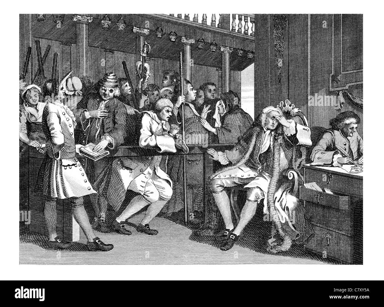 L'industrie et de l'oisiveté, conseiller municipal de la plaque 10 ralenti London King's complice preuve deux pistolets pistolet épée meurtre justifient larmoyante Banque D'Images