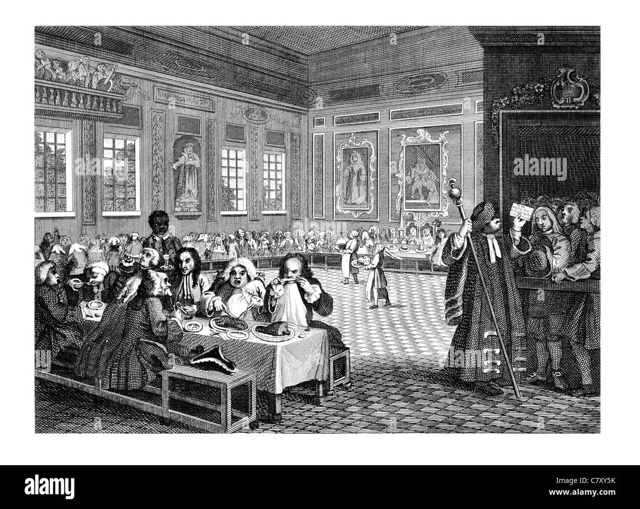 L'industrie et de l'oisiveté, l'industrieux Prentice sont enrichis et shérif de Londres 8 le personnel de l'industrie de la plaque d'opulence chaises fauteuil Banque D'Images