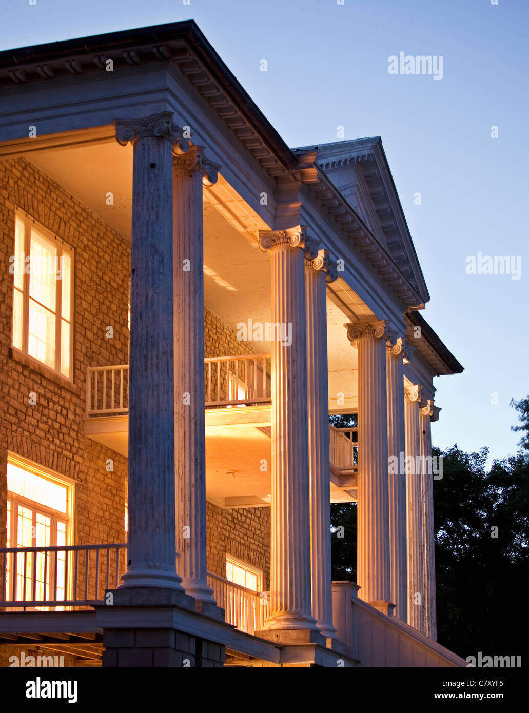 Canada,Ontario,Queenston, néo-grec Willowbank est une maison construite en 1834 et désignée comme un lieu historique national au Canada Banque D'Images
