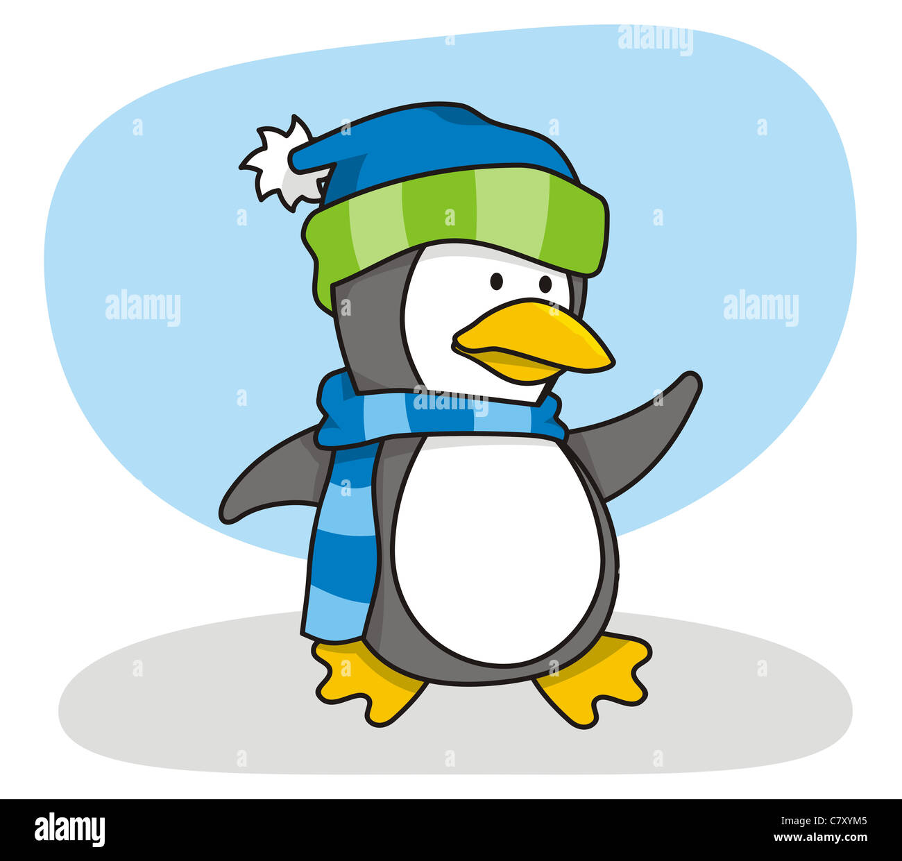 Vector cartoon de petit pingouin Banque D'Images