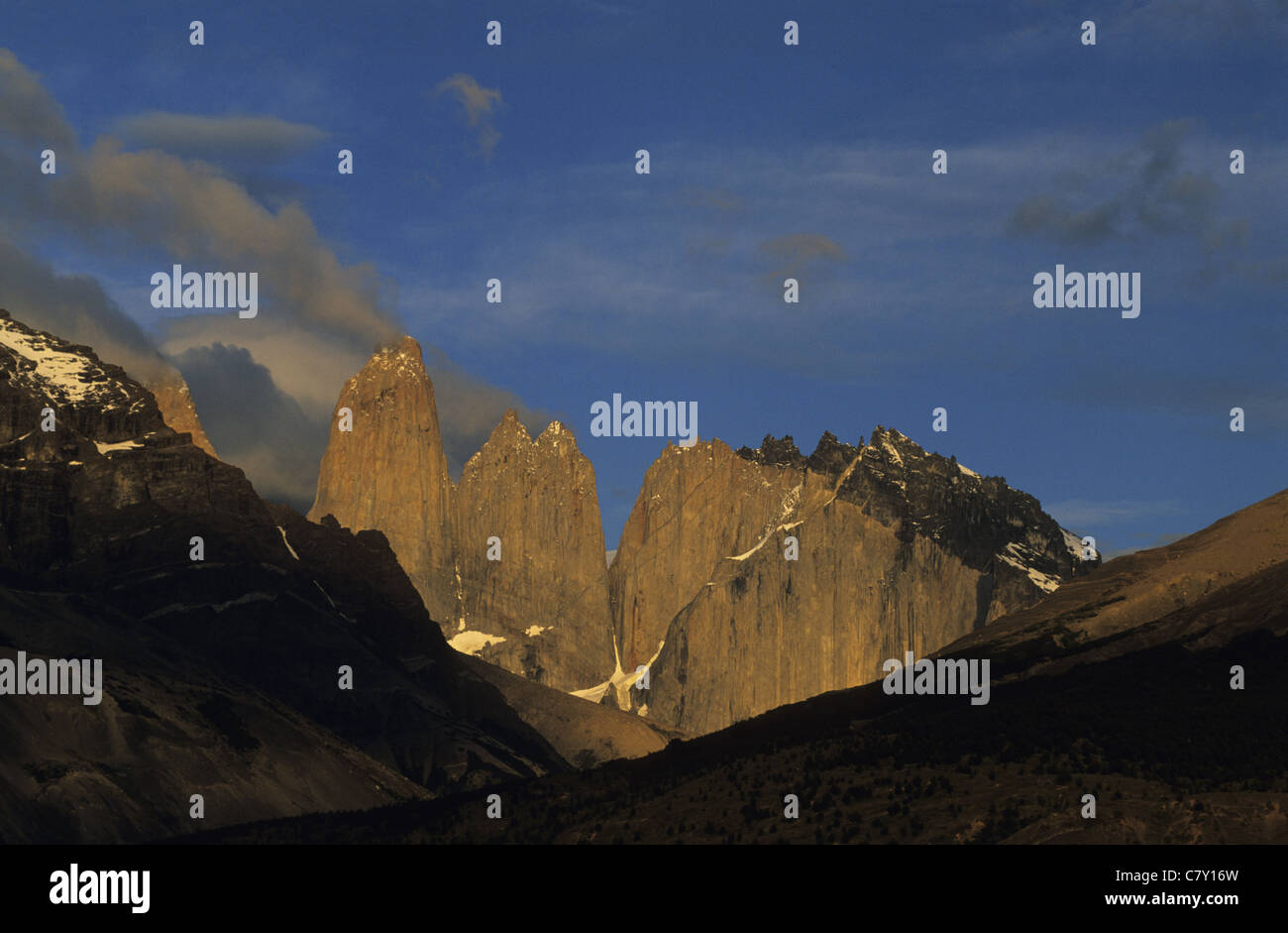 L'Amérique du Sud, Chili, le Parc National Torres del Paine Banque D'Images