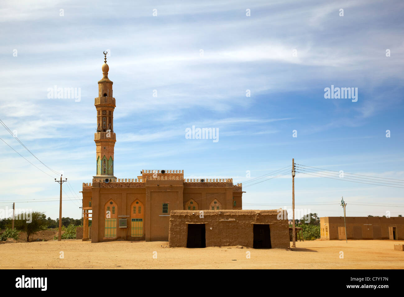 Mosquée de Qarri, le nord du Soudan, Afrique Banque D'Images