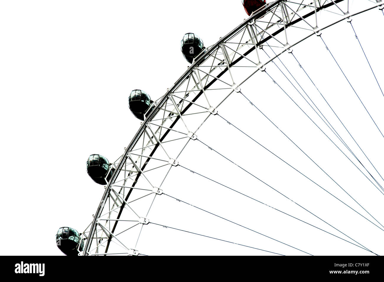 Les capsules du London Eye, South Bank, Londres, Angleterre, Royaume-Uni Banque D'Images