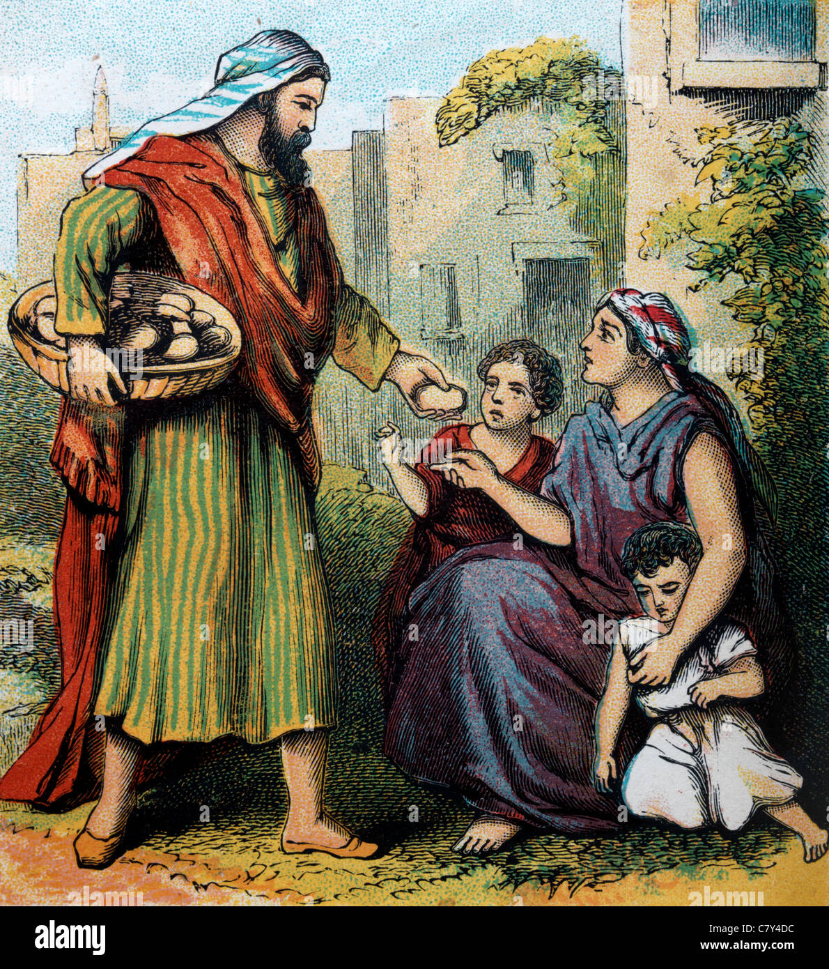 Histoires de la Bible- Illustration de Proverbes de Salomon IV ' celui qui  a pitié du pauvre prête à l'éternel Photo Stock - Alamy