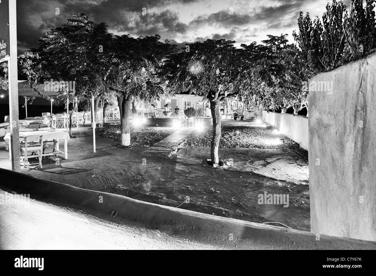 Restaurant Île de Rhodes Dodécanèse, Grèce Banque D'Images