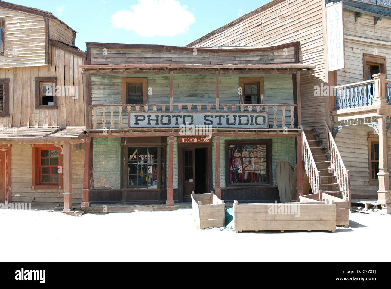Un studio de photo ensemble, construire dans le désert de Tabernas, en Espagne dans le cadre d'un village construit comme un ensemble d'weserns spaghetti Banque D'Images