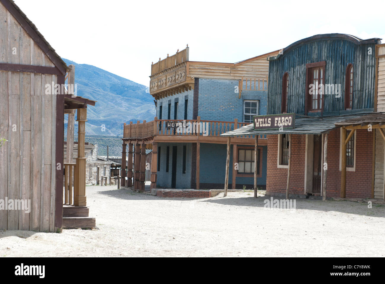 L'un des villages construits dans le désert de Tabernas, en Espagne pour le tournage des films de l'ouest Banque D'Images