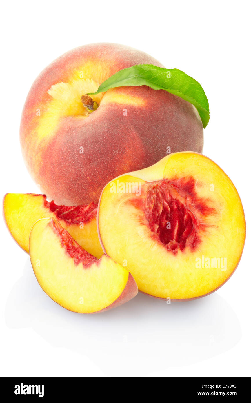Peach isolée Banque D'Images