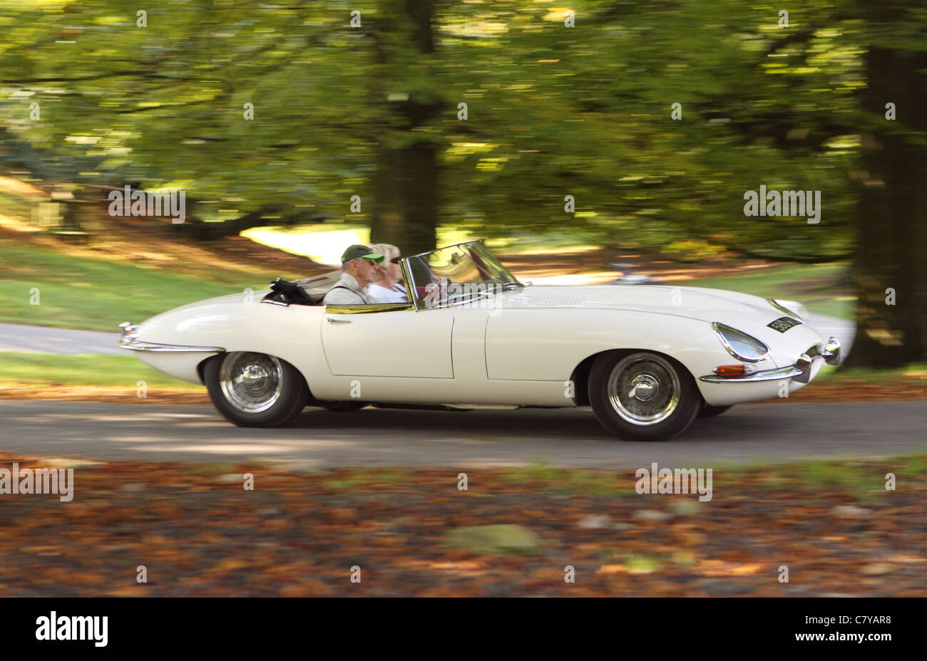 Jaguar Type E Roadster design britannique de voitures de sport des années 60 années 60 Banque D'Images