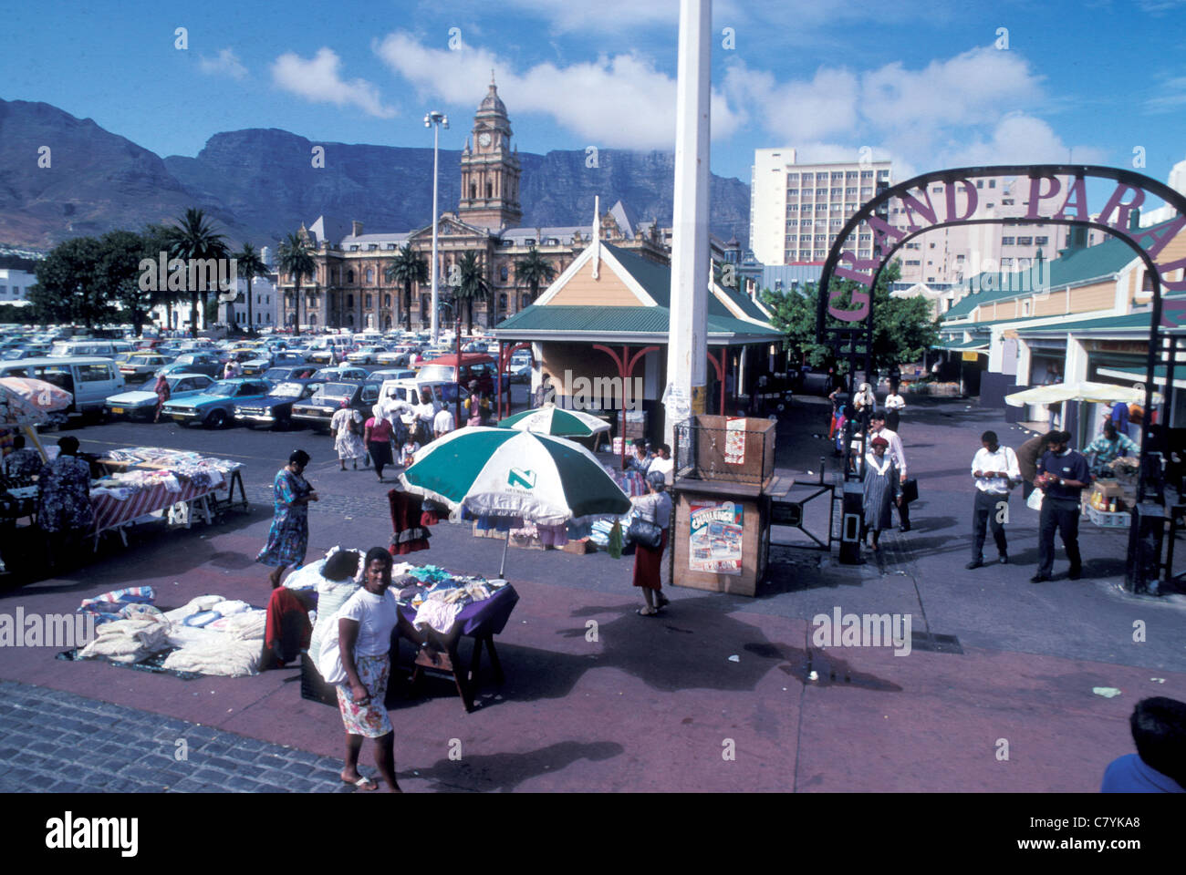 L'Afrique du Sud, Cape Town, la place Grand Parade. Banque D'Images