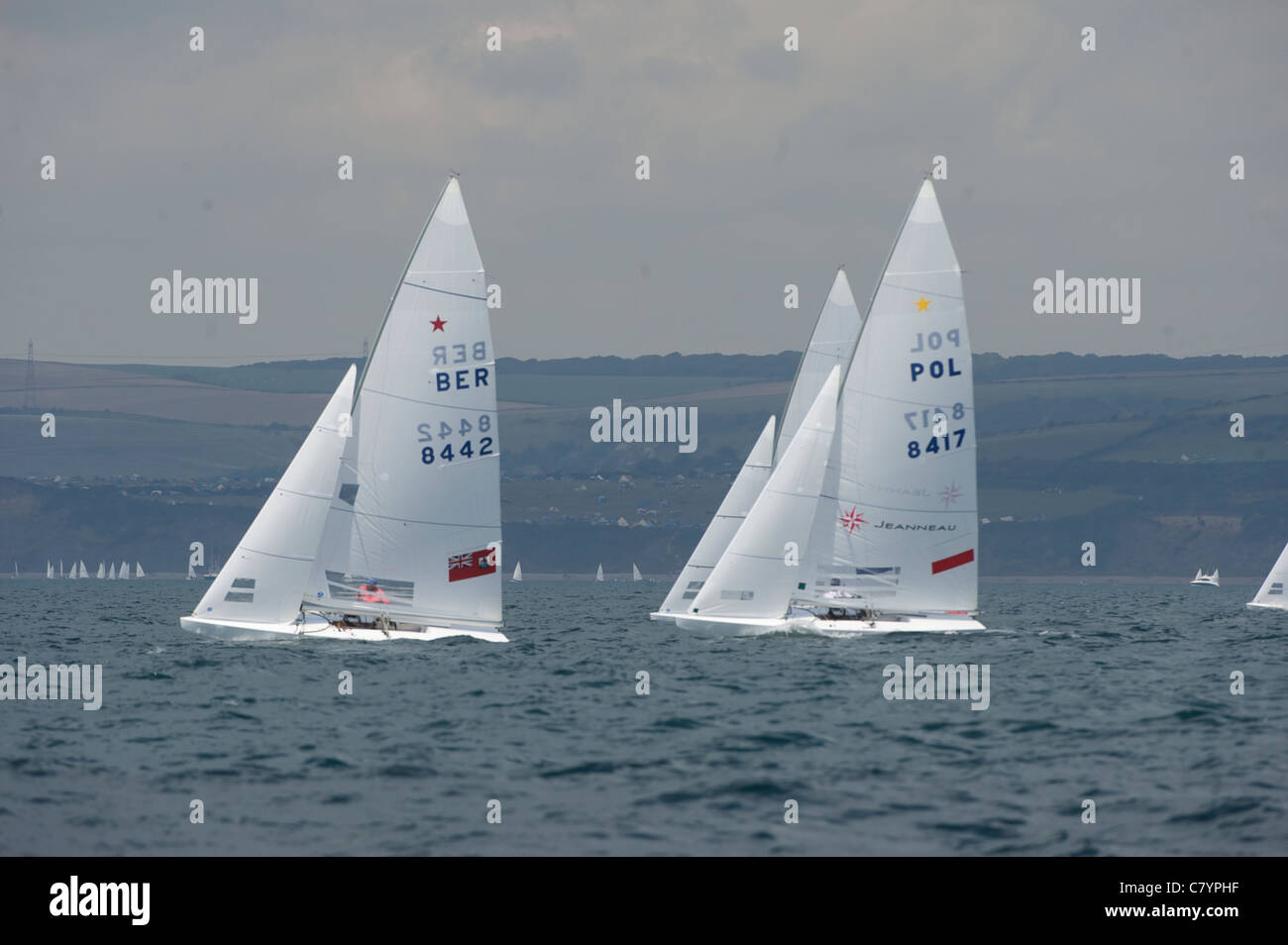 Épreuve de voile, Star Men's keelboat Class, Weymouth, Angleterre Banque D'Images