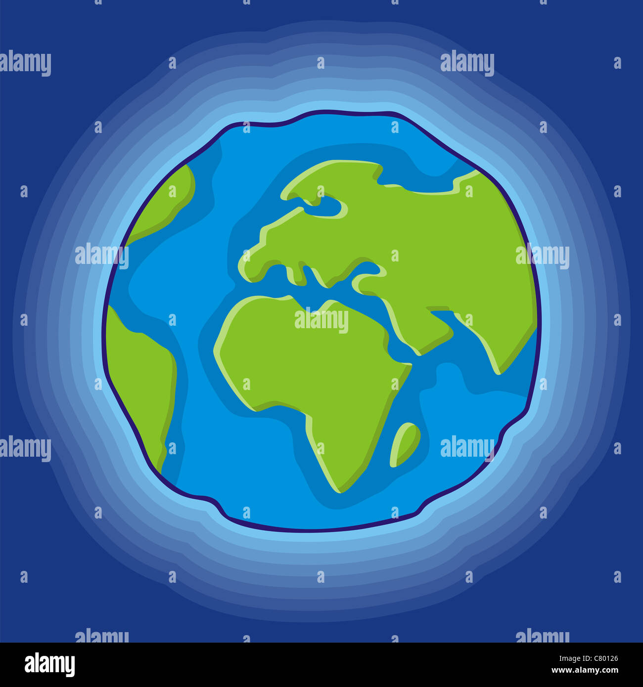 La terre simple icône globe cartoon style Banque D'Images