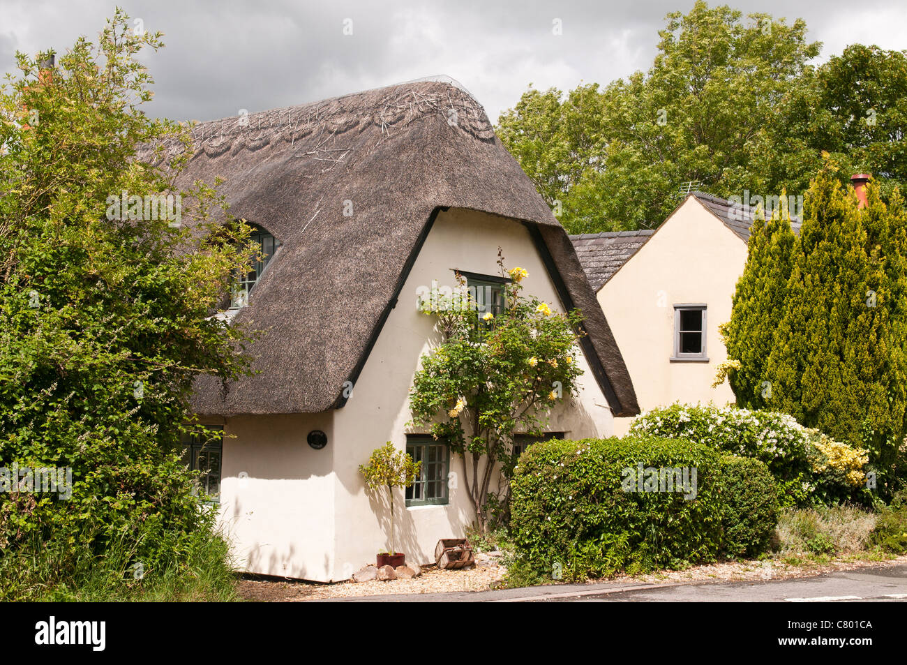 Cottage au toit de chaume, Wanborough, Swindon, Wiltshire, Royaume-Uni Banque D'Images