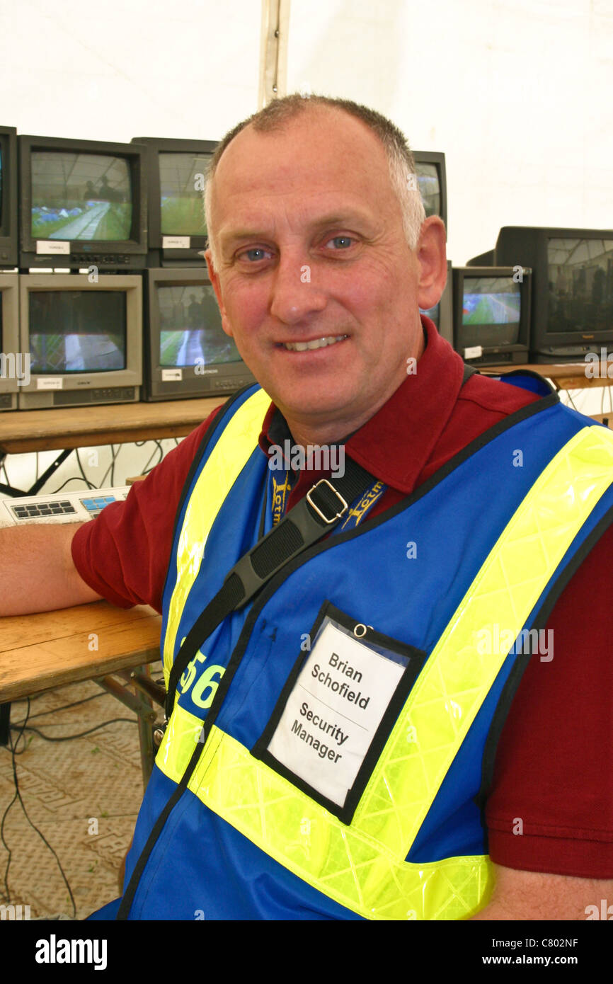 Brian Schofield- Security manager au festival de Glastonbury 2003 Banque D'Images