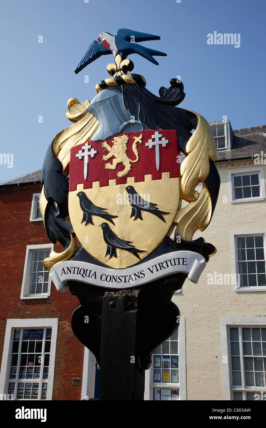 L'Angleterre, West Sussex, Arundel, armoiries de la ville. Banque D'Images