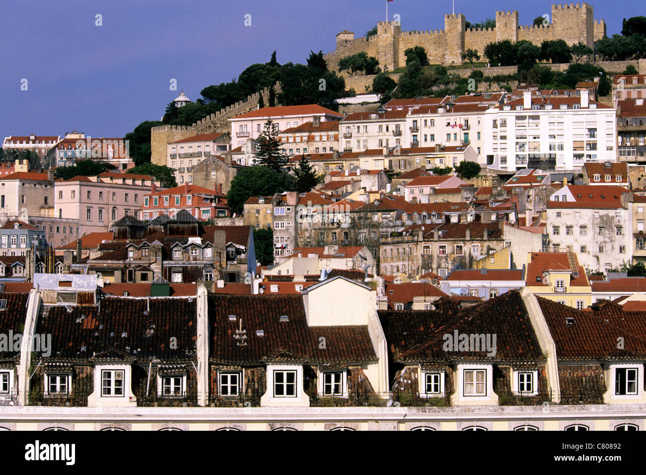 L'Europe, Portugal, Lisbonne, château Saint George Banque D'Images