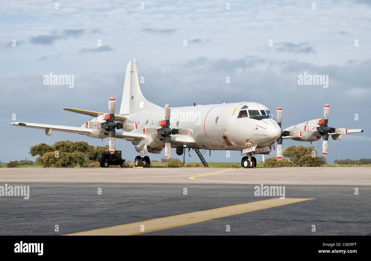 Une armée de l'Air portugaise P-3C Orion CUP à la base aérienne de Beja, Portugal. Banque D'Images