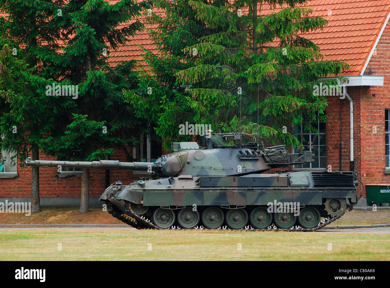 Bourg-léopold, Belgique - Le Leopard 1A5 char de combat principal en usage à l'armée belge. Banque D'Images