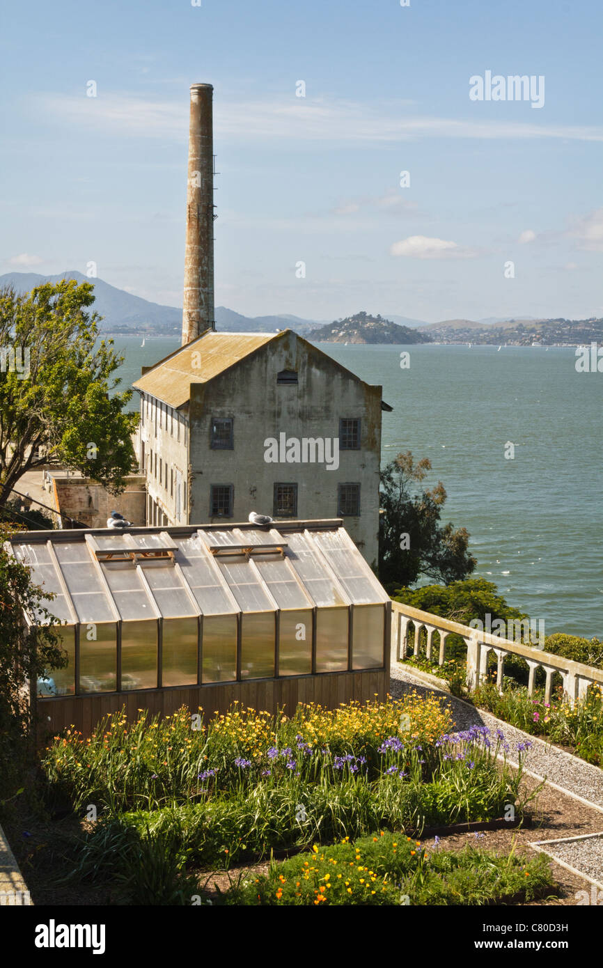 Jardins historiques et d'Alcatraz d'entrepôt Banque D'Images