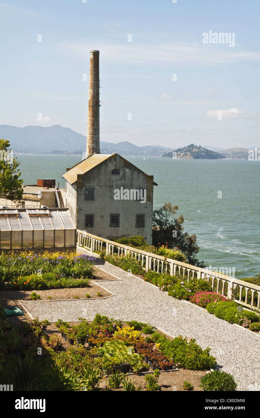 Jardins historiques et d'Alcatraz d'entrepôt Banque D'Images