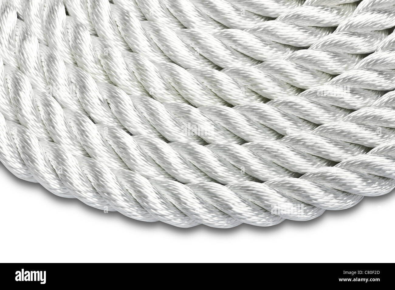 Close-up of a white rope isolated Banque D'Images