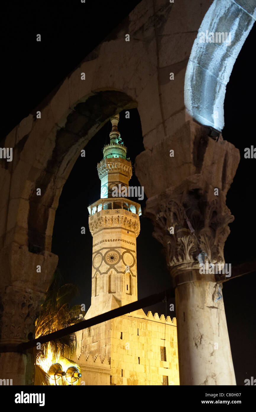 Syrie, Damas, la Mosquée des Omeyyades. Banque D'Images