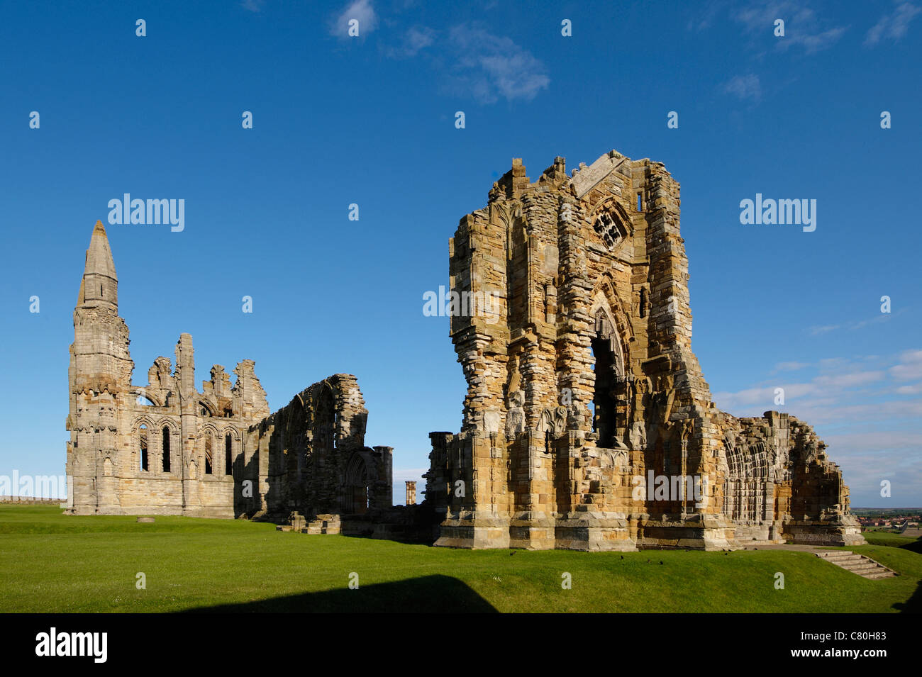 L'Angleterre, Yorkshire du Nord, l'abbaye de Whitby, Whitby Banque D'Images