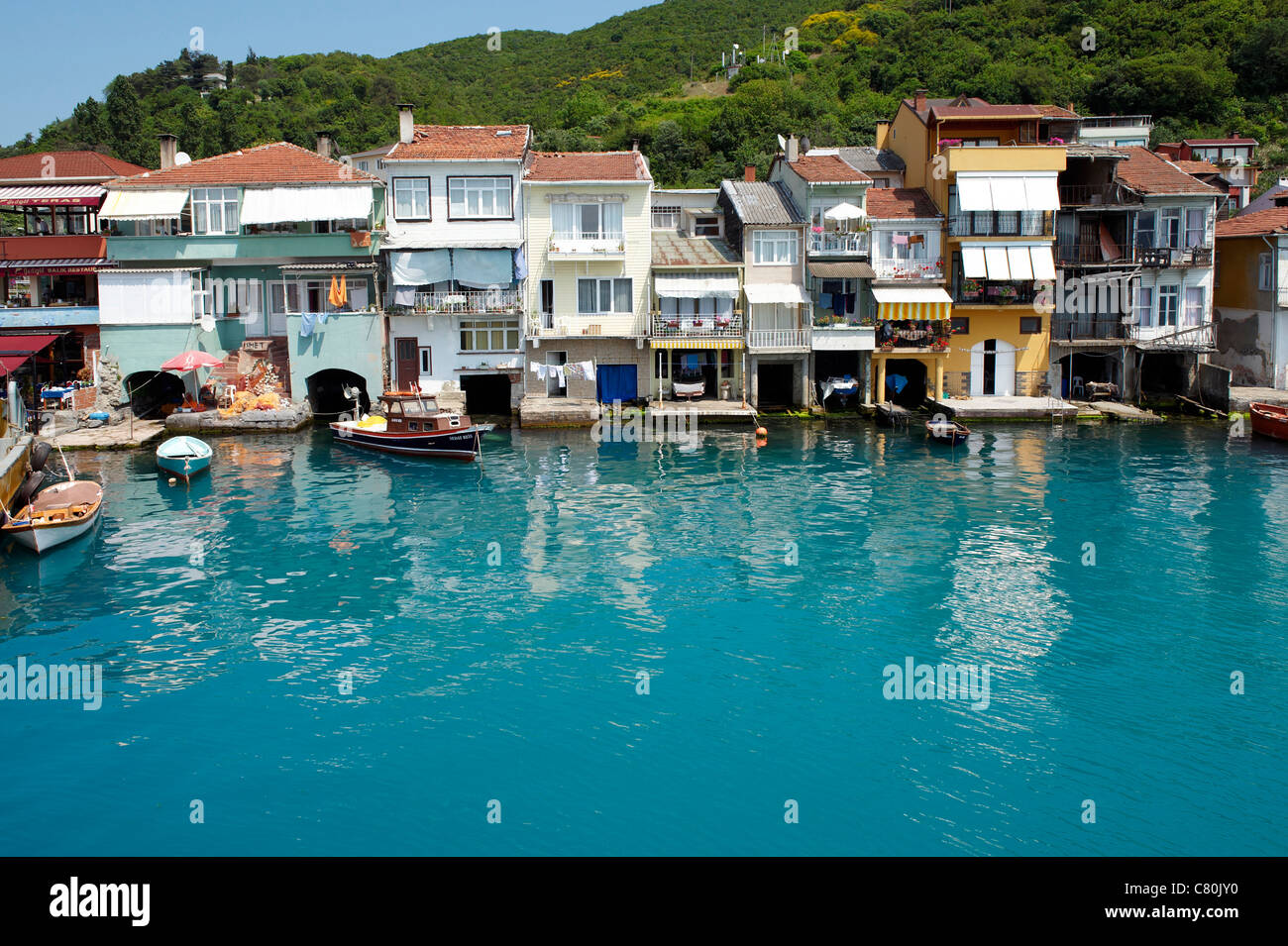 La Turquie, Istanbul, Bosphore Anadolu Kavagi côté anatolien, Village sur Bosphore Banque D'Images