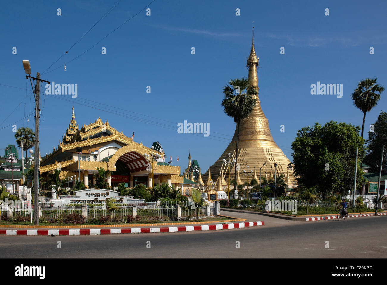 Le Myanmar, la Birmanie, l'État Môn de Thaton, pagode bouddhiste, Banque D'Images