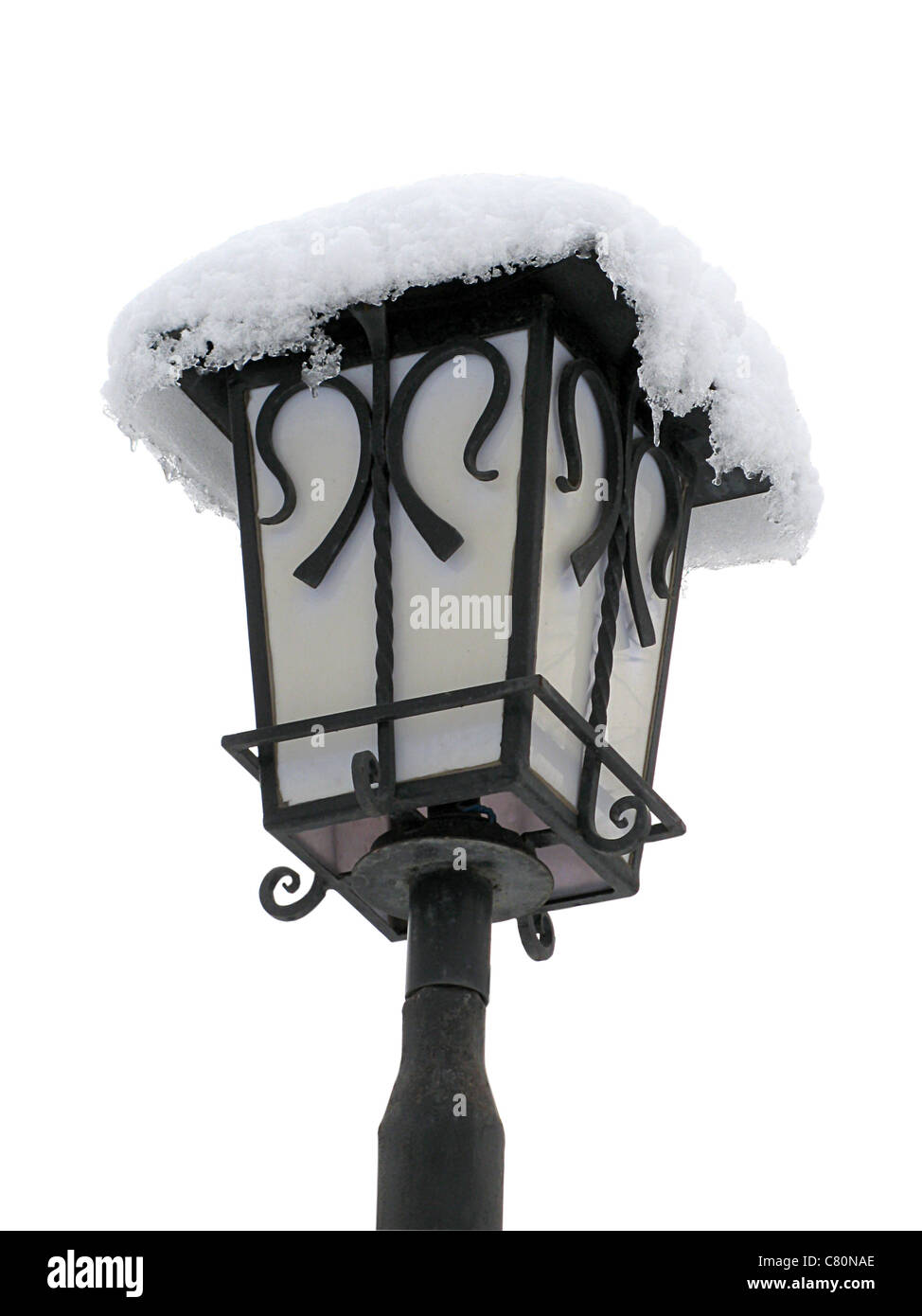 Lantern sous la neige Banque D'Images