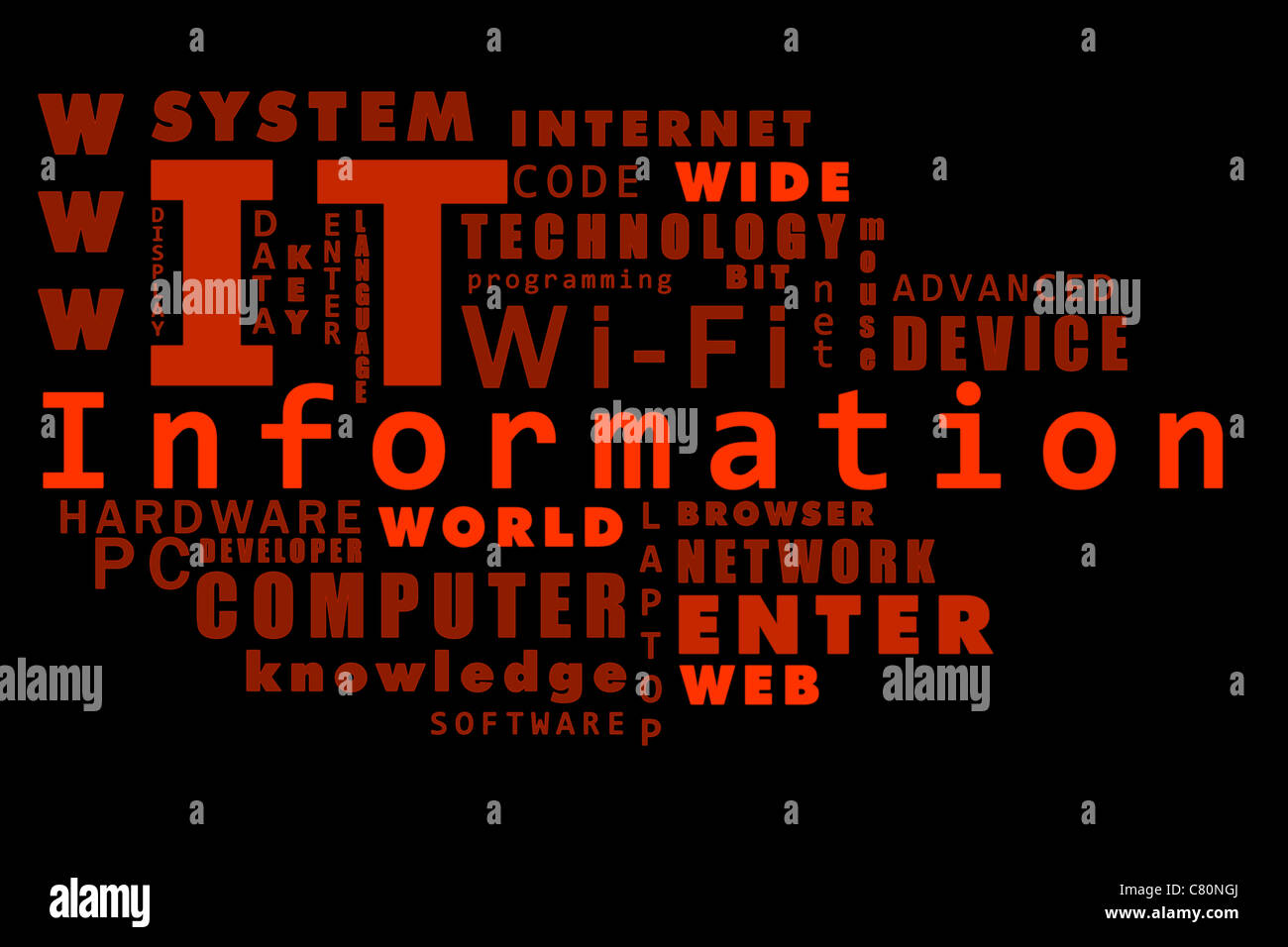 Nuage de mots : l'information Banque D'Images
