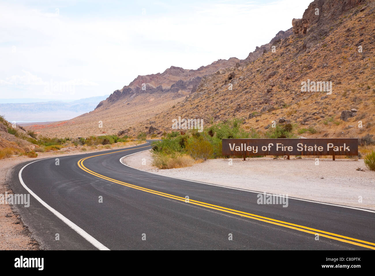L'entrée dans le parc national de la Vallée de Feu Banque D'Images