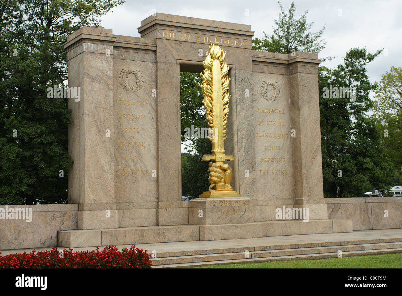 La deuxième division War Memorial, Washington DC Banque D'Images