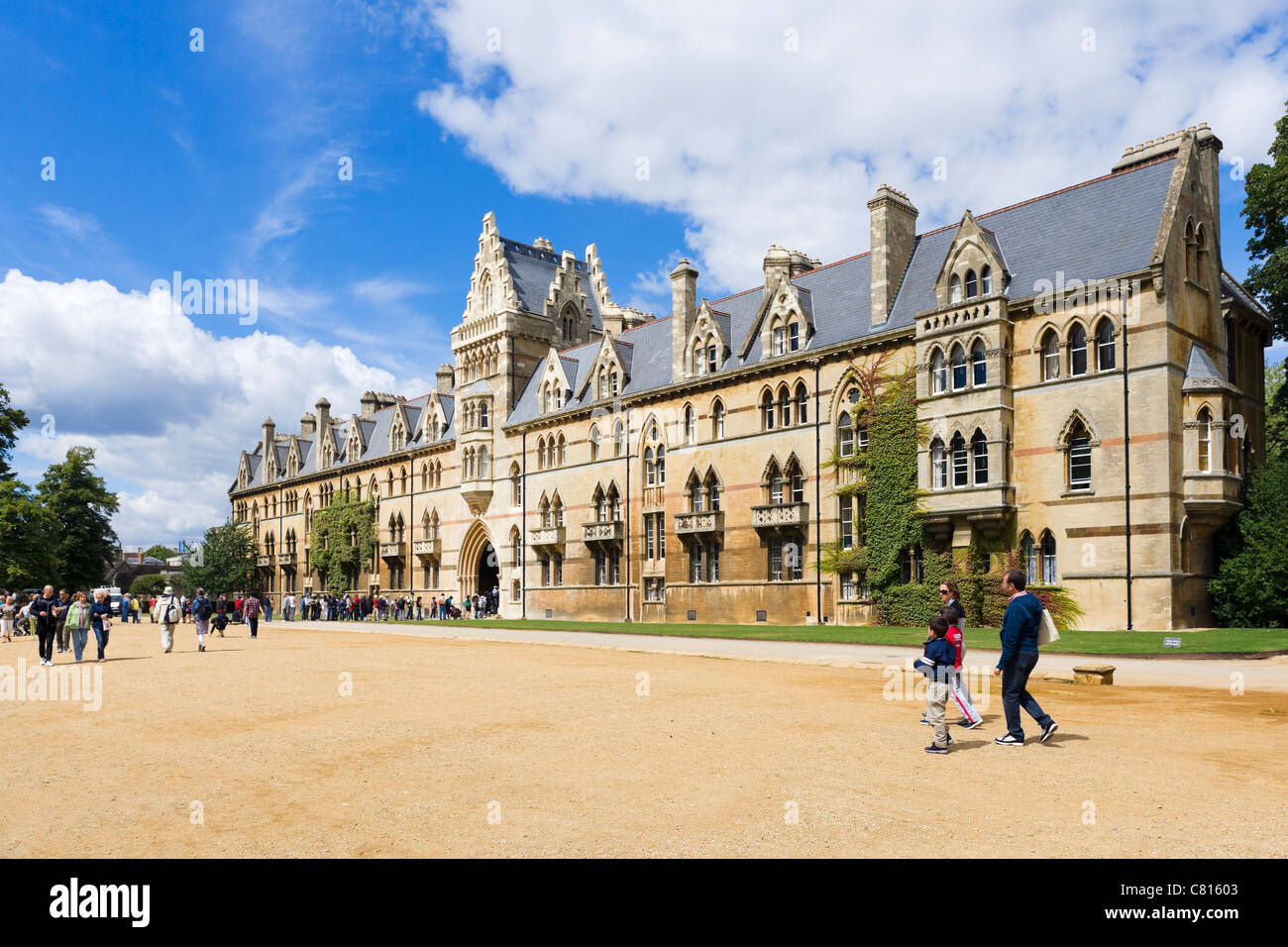 L'Université d'Oxford. Christ Church College de large à pied, Oxford, Oxfordshire, England, UK Banque D'Images