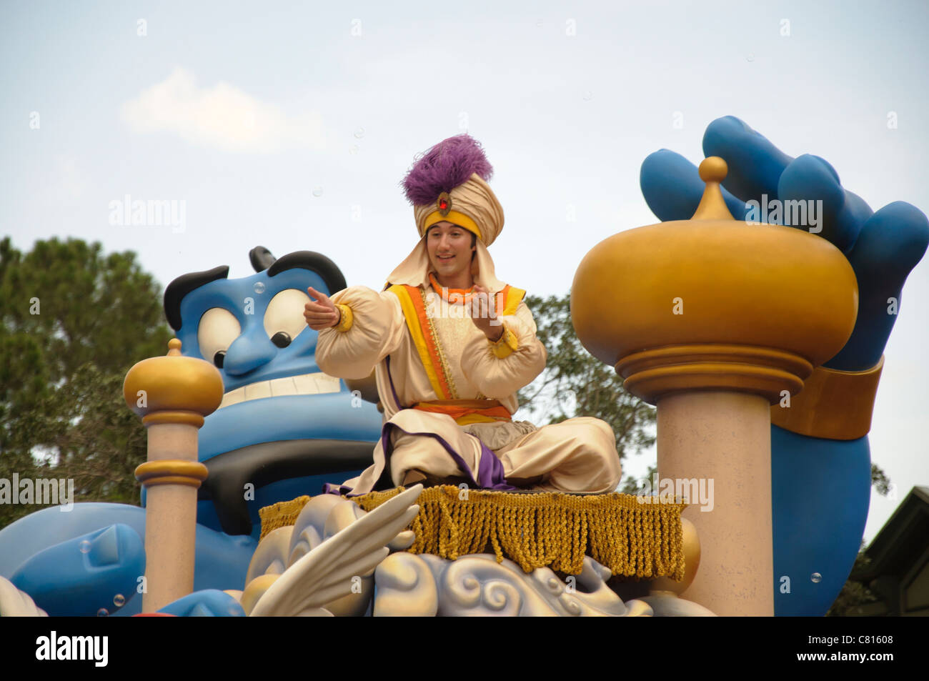 Célébrer un rêve viennent vrai parade float Aladdin Magic Kingdom Banque D'Images