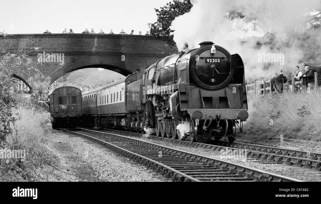 British Rail locomotive 9F appelée Black Prince et prêté à la North Norfolk de fer par son propriétaire David Shepherd Banque D'Images