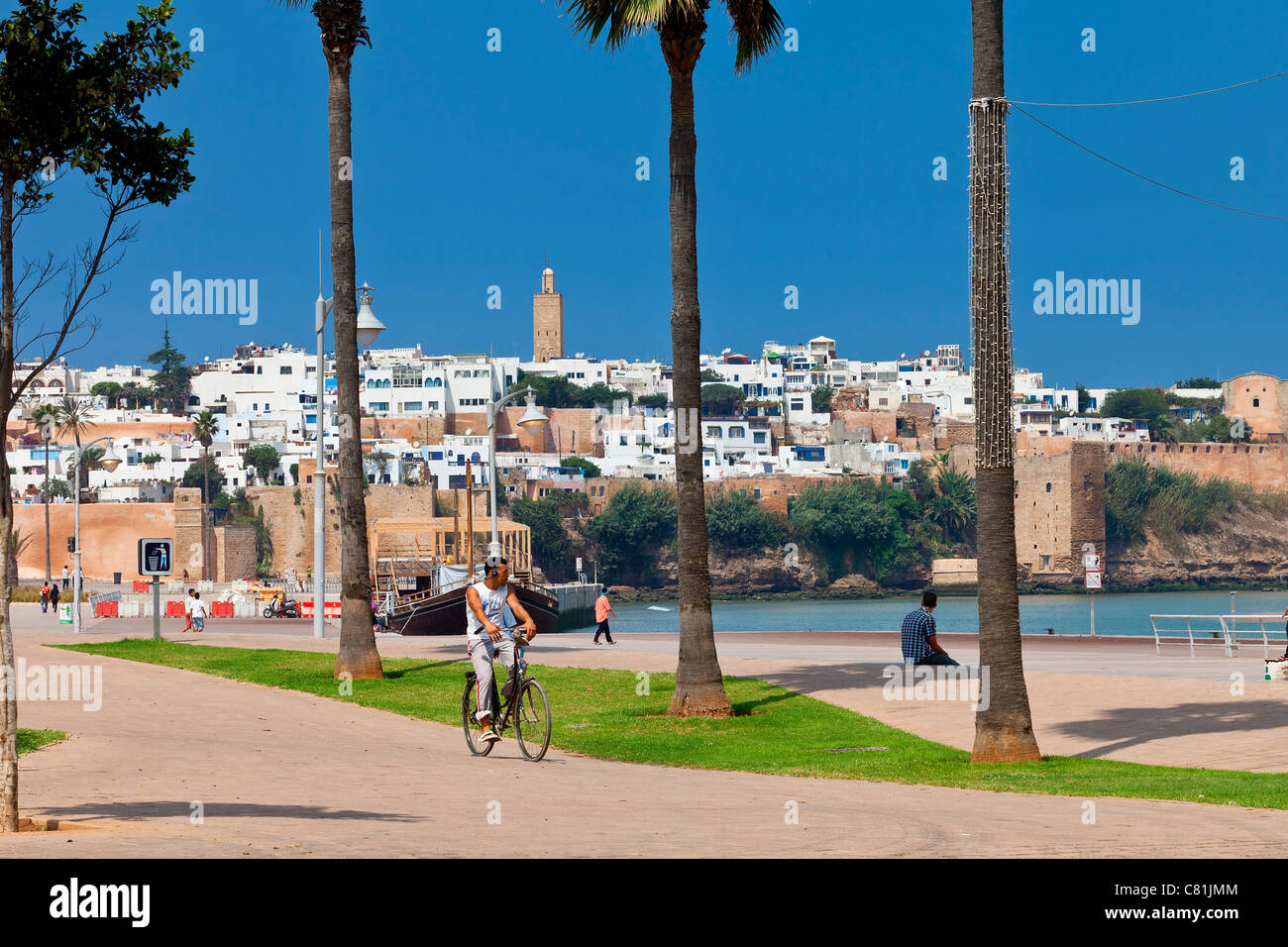 Maroc, Rabat, berge de la rivière Bou Regreg Banque D'Images
