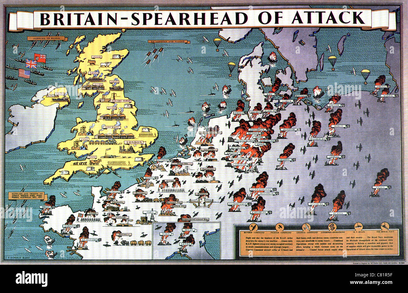 Grande-bretagne - fer de lance de l'attaque - British WW2 présente le Royaume-Uni comme le bastion industriel et plate-forme pour l'attaque sur l'Europe Banque D'Images