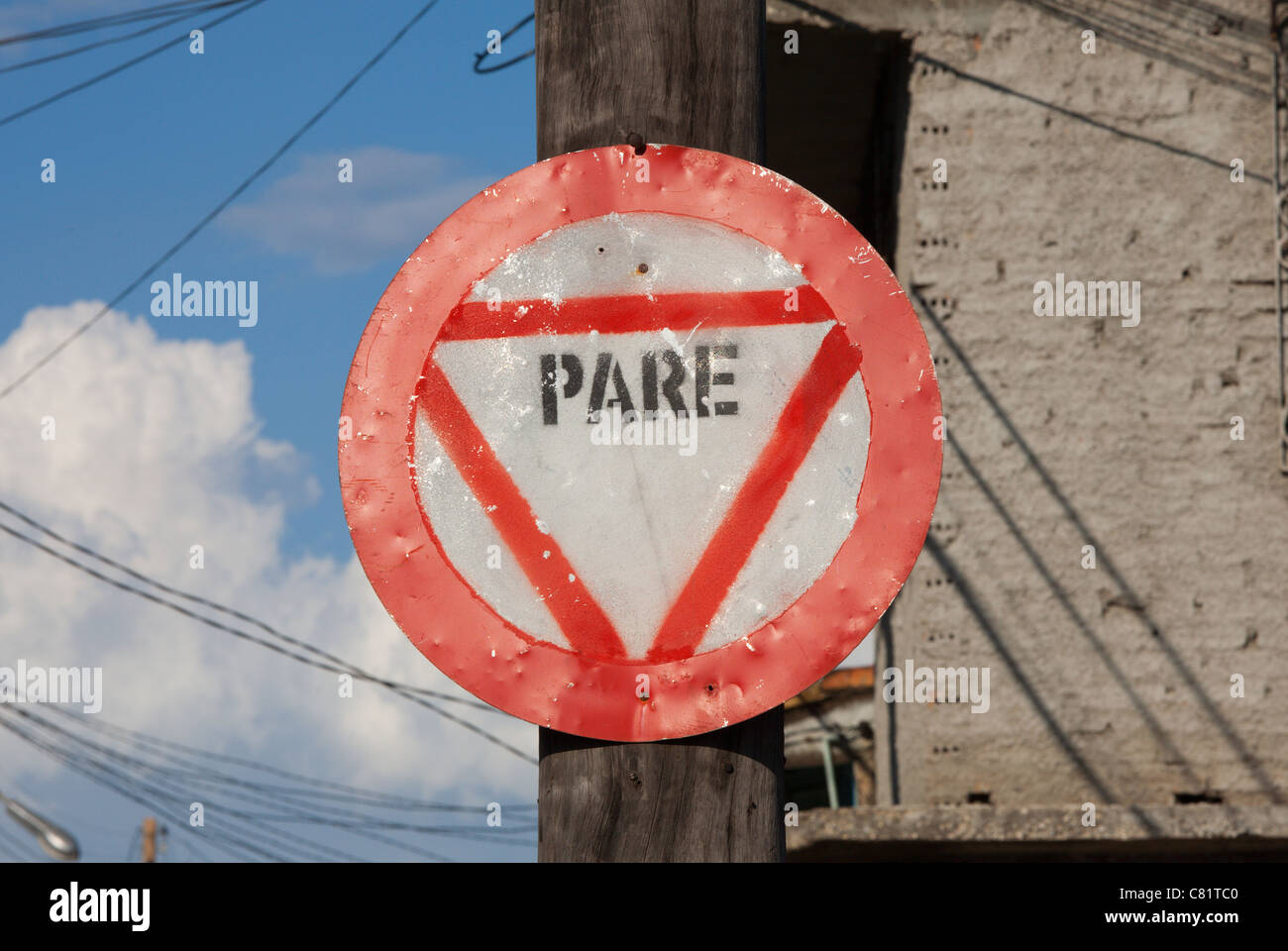TRINIDAD : STOP SIGN Banque D'Images