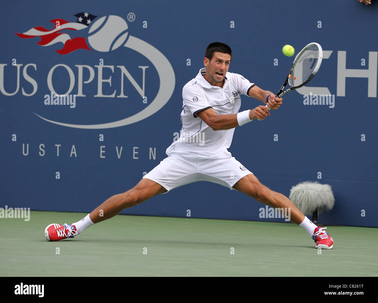 Novak Djokovic la Serbie en action à l'US Open 2011 Banque D'Images