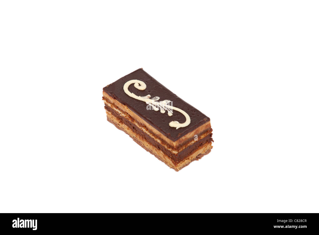 Tranche de gâteau au chocolat Banque D'Images