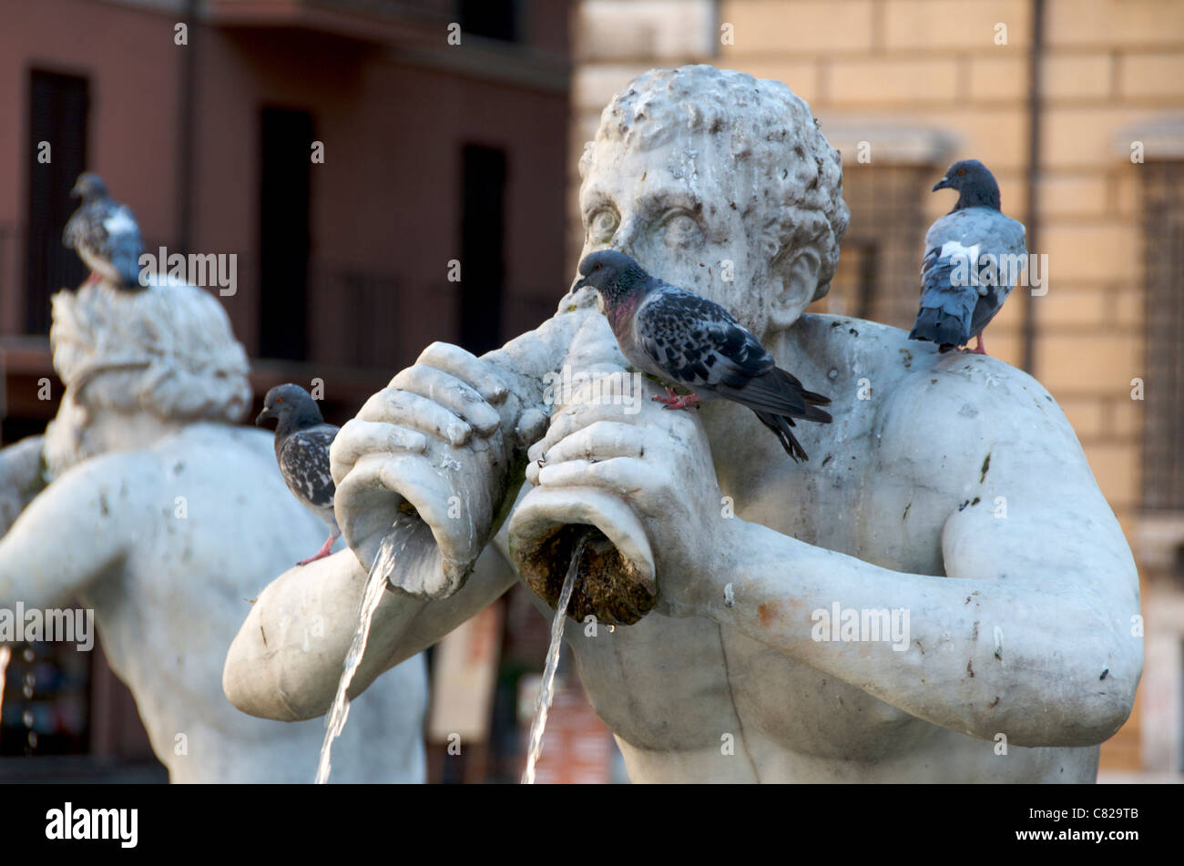 Fontana del Moro à Piazza Navona, Rome, Italie, Europe Banque D'Images