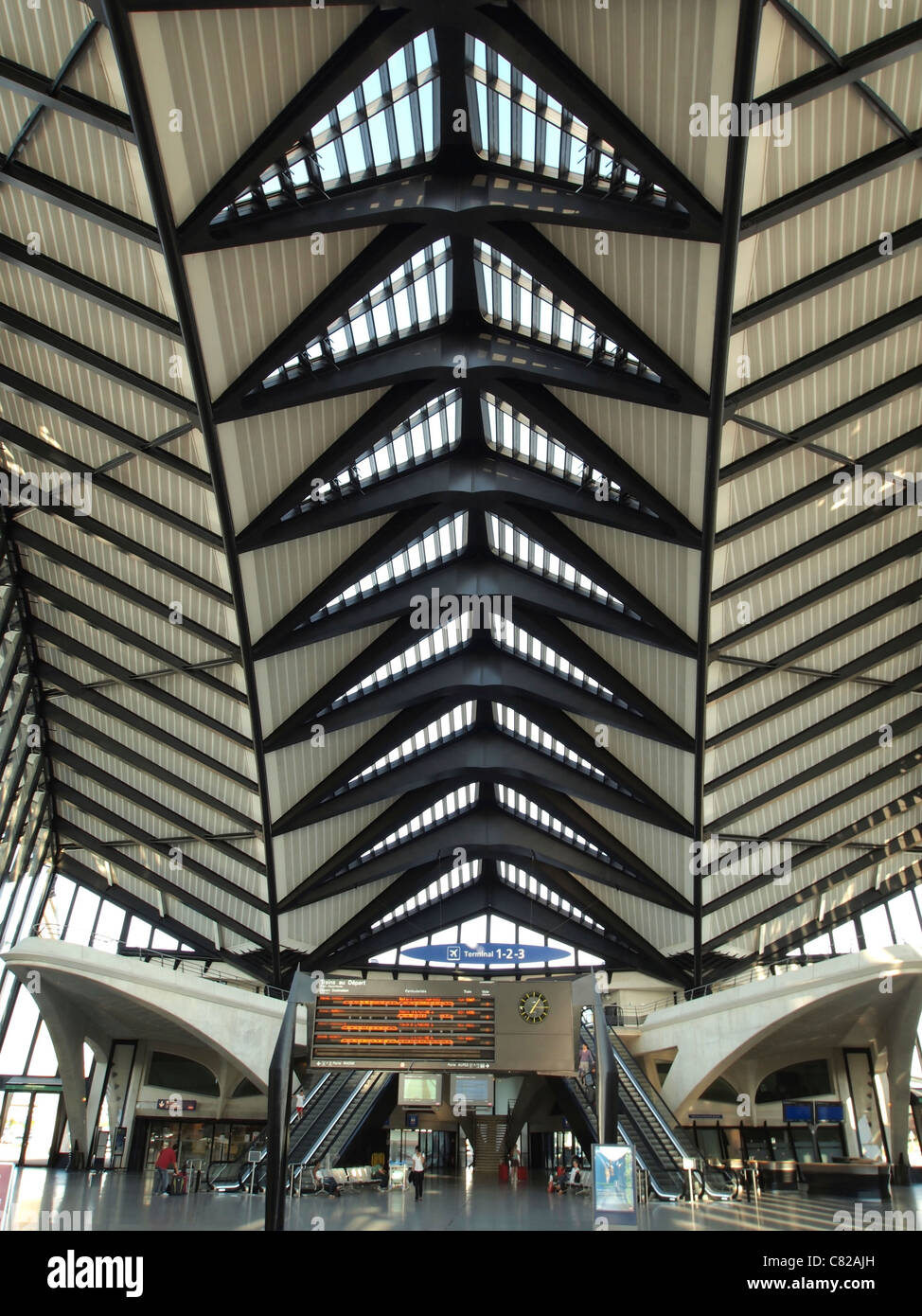 Lyon, aéroport St Exupéry, TGV train terminal Satolas, Auvergne Rhone Alpes, France Banque D'Images