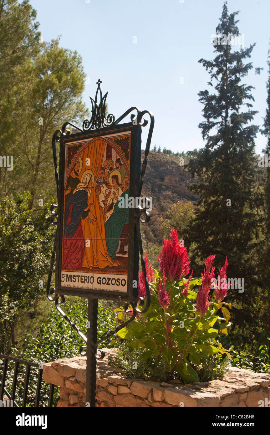 Plaques religieuses au Santuario de la Virgen de la Esperanza, Calasparra, Murcie en Espagne, Europe Banque D'Images